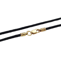 Шелковый шнурок черного цвета с серебряными вставками с позолотой. , 40, 0.98, шелк
