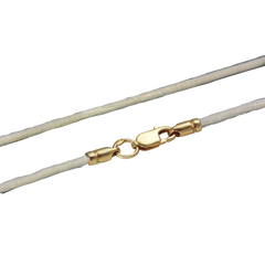 Шелковый шнурок бежевого цвета на шею  с серебряными вставками с позолотой., 45, 0.98, шелк