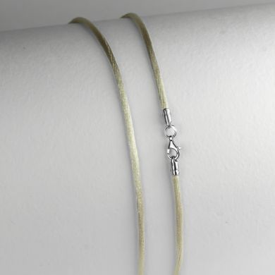 Шелковый шнурок бежевого цвета с серебряными вставками, 40, 0.98, шелк