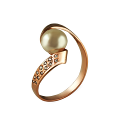 Золотое кольцо с жемчугом, 18.0, 2.74, 0.71
