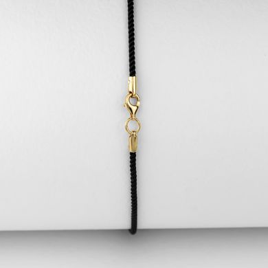 Серебряный шелковый плетеный шнурок  Milan  черного цвета со вставками с позолотой для крестика , 35, 0.98, шелк Milan