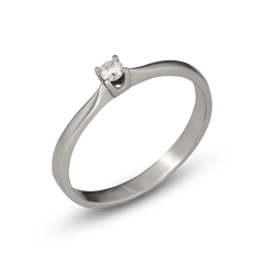 Кольцо с бриллиантом, 16.5, 1.36, бриллиант кр-57-0.06-3/3-А