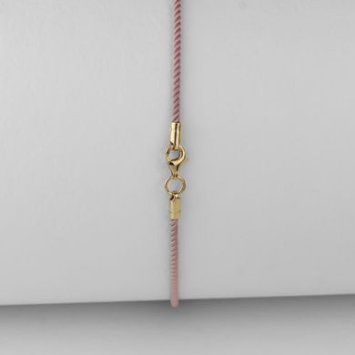 Серебряный шелковый плетеный шнурок  Milan  розового цвета со вставками с позолотой для крестика , 35, 0.98, шелк Milan