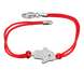 Красный шелковый браслет с серебряной вставкой хамса с камнями, 17.0, 2.24, шелк