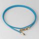 Серебряный шелковый плетеный шнурок  Milan  голубого цвета со вставками с позолотой для крестика , 0.98, шелк Milan