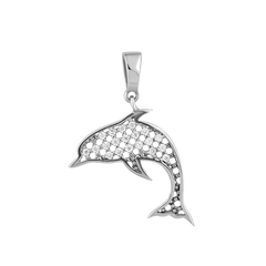 Серебряная подвеска дельфин, 0.68