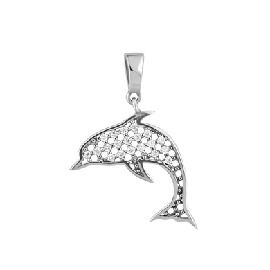 Серебряная подвеска дельфин, 0.68