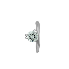 Серебряная серьга-каффа с кастом, 0.50, 0.09, куб. циркония
